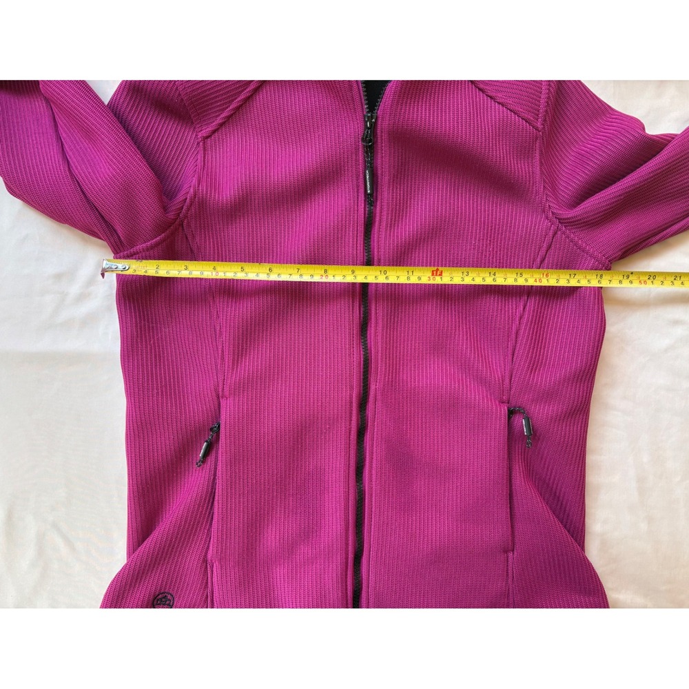 Stormtech Performance Womens Magenta Pink Ribbed Fleece Lined Hooded Jacket M - Picture 5 of 7